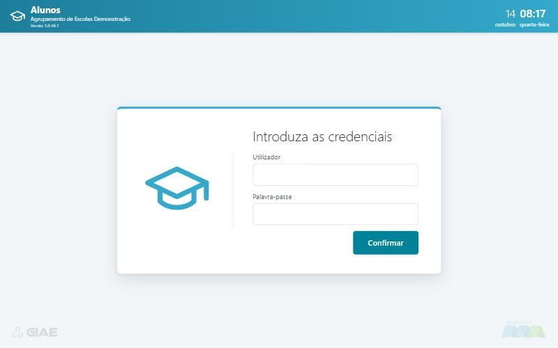 Ecrã de autenticação