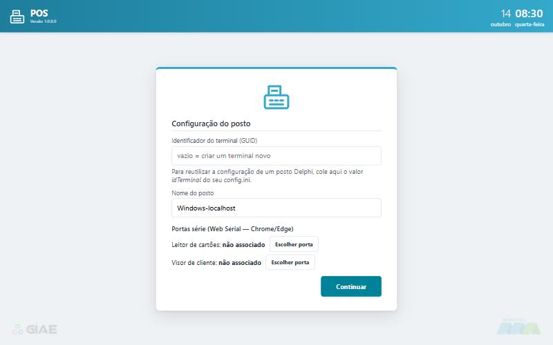 Quadro Configuração do posto