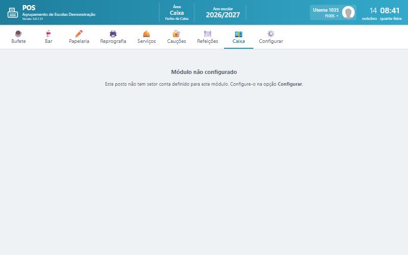 Aviso Módulo não configurado